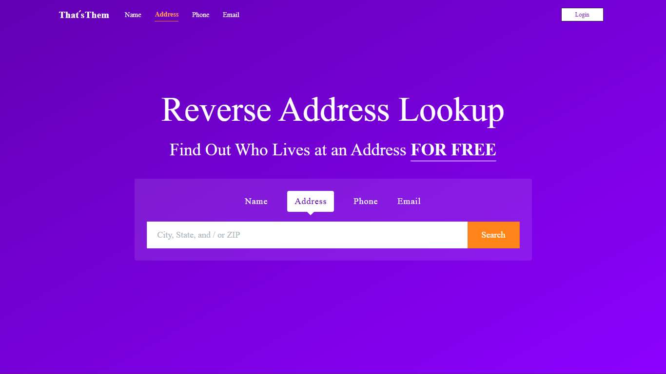 Reverse Address Lookup Free Address Search ThatsThem